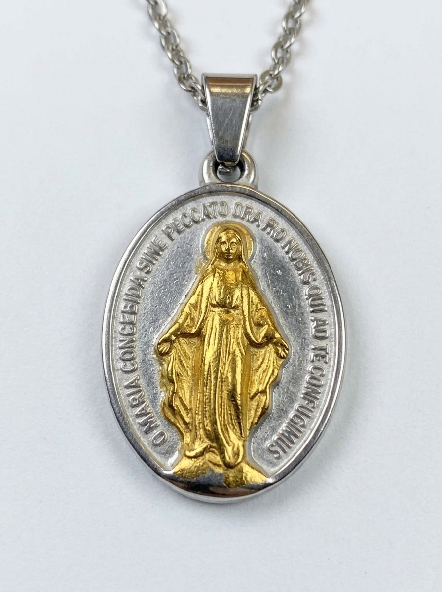Collar Medalla Milagrosa – Acero Inoxidable | Réplica Fiel de la Medalla de París 1832 - Image 9