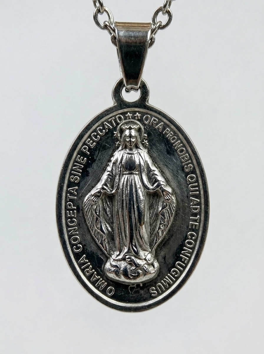 Collar Medalla Milagrosa – Acero Inoxidable | Réplica Fiel de la Medalla de París 1832 - Image 3
