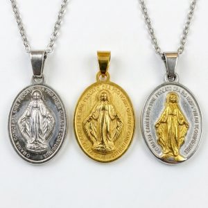 Collar Medalla Milagrosa – Acero Inoxidable | Réplica Fiel de la Medalla de París 1832